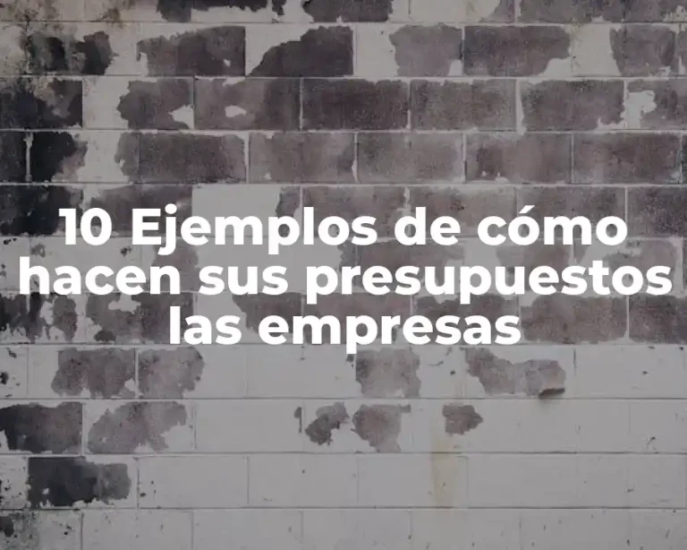 10 Ejemplos de cómo hacen sus presupuestos las empresas