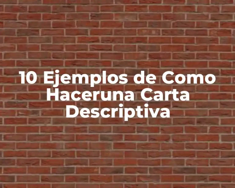 10 Ejemplos de Como Haceruna Carta Descriptiva