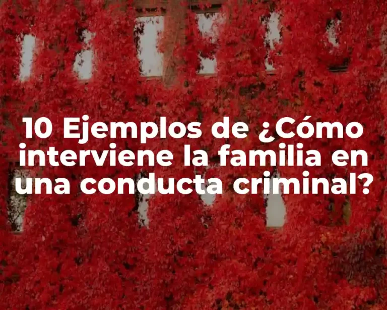 10 Ejemplos de ¿Cómo interviene la familia en una conducta criminal?