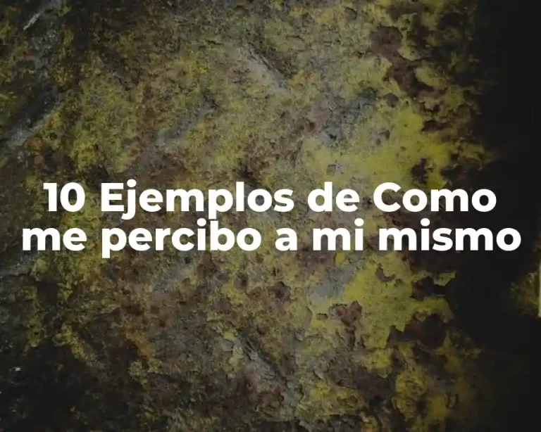 10 Ejemplos de Como me percibo a mi mismo