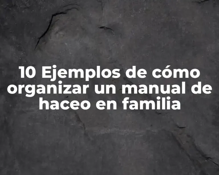 10 Ejemplos de cómo organizar un manual de haceo en familia
