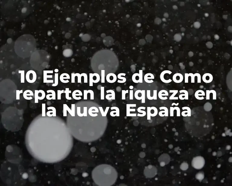 10 Ejemplos de Como reparten la riqueza en la Nueva España