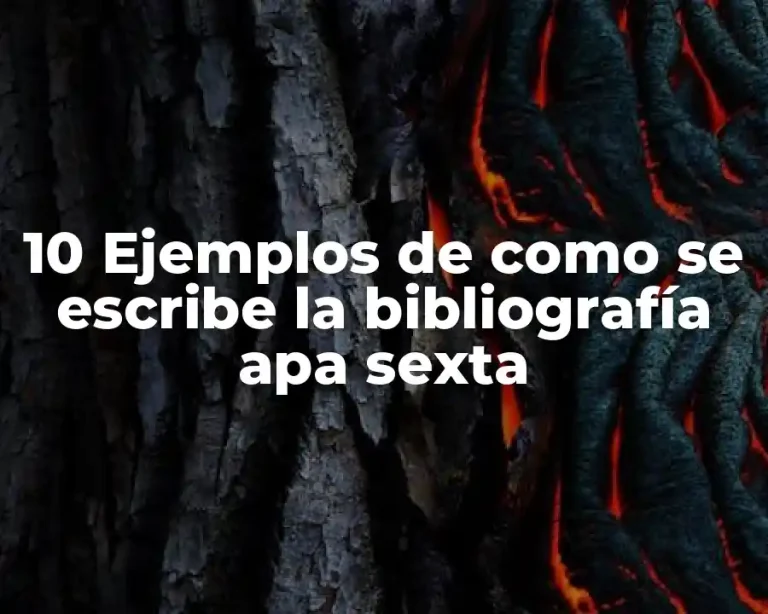 10 Ejemplos de como se escribe la bibliografía apa sexta