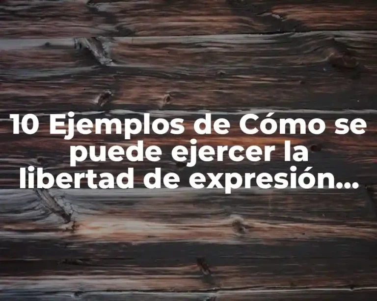 10 Ejemplos de Cómo se puede ejercer la libertad de expresión, Definición, Diferencias y para que sirve
