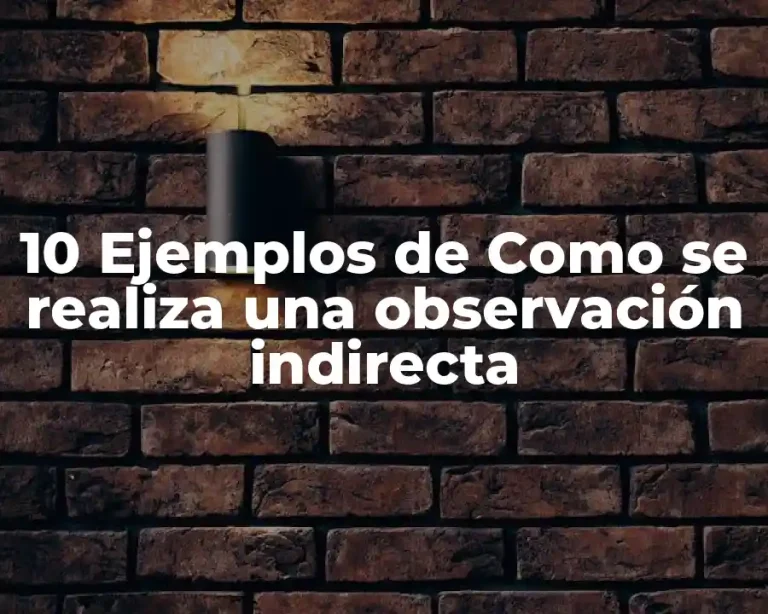 10 Ejemplos de Como se realiza una observación indirecta