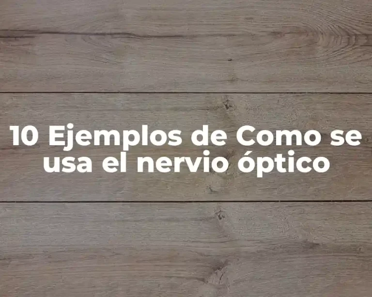 10 Ejemplos de Como se usa el nervio óptico