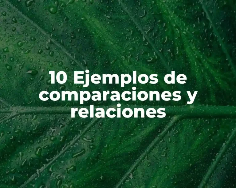 10 Ejemplos de comparaciones y relaciones
