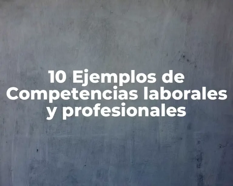 10 Ejemplos de Competencias laborales y profesionales