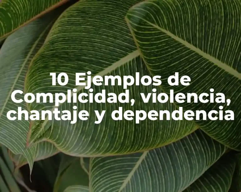 10 Ejemplos de Complicidad, violencia, chantaje y dependencia