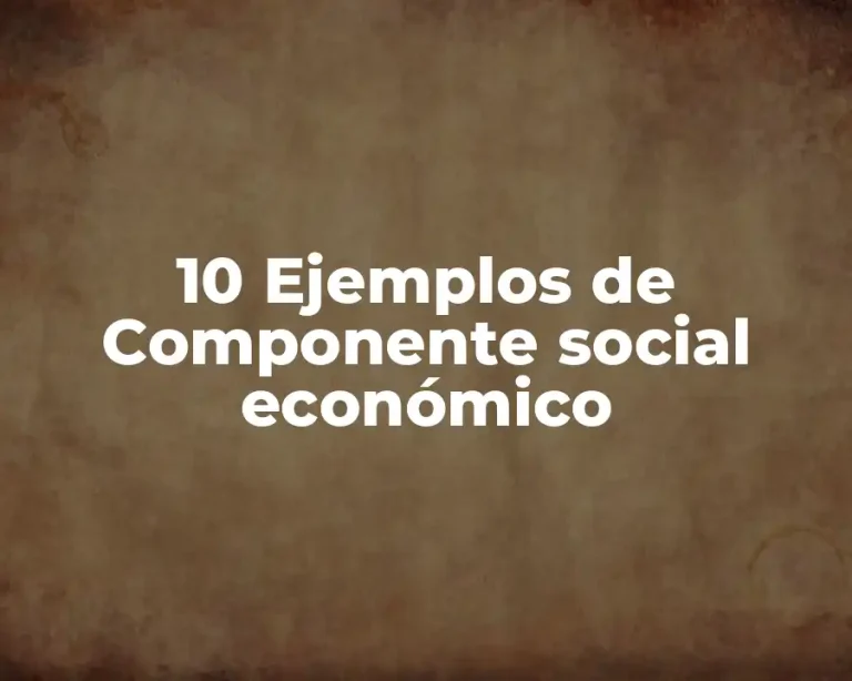 10 Ejemplos de Componente social económico