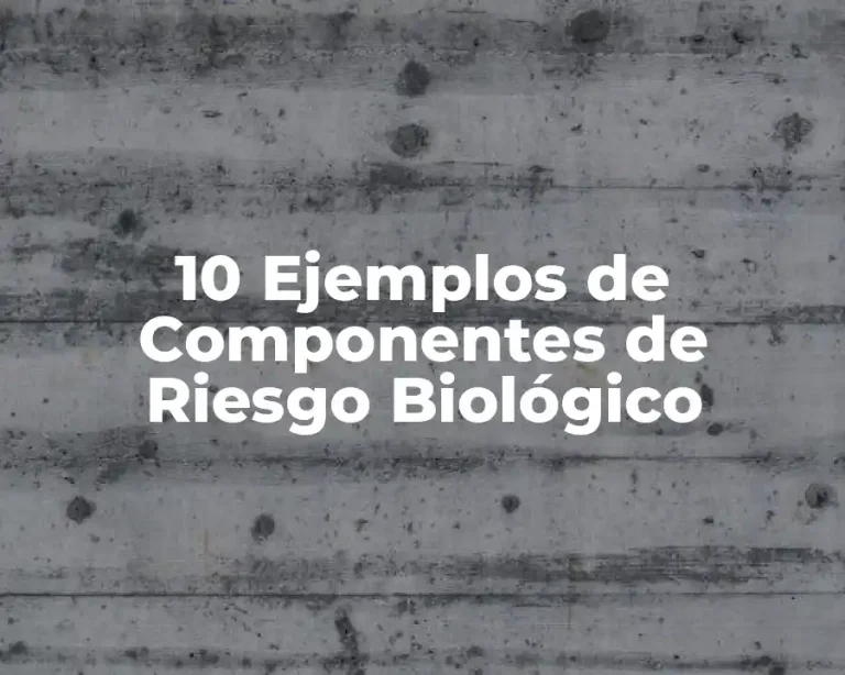 10 Ejemplos de Componentes de Riesgo Biológico