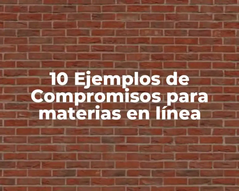 10 Ejemplos de Compromisos para materias en línea