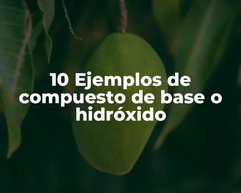 10 Ejemplos de compuesto de base o hidróxido