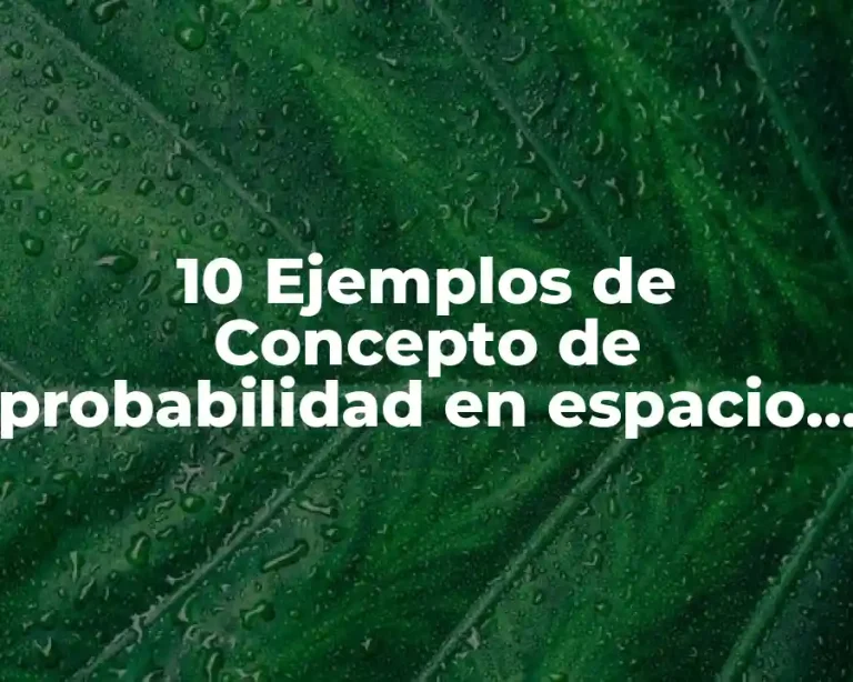 10 Ejemplos de Concepto de probabilidad en espacio finito equiprobable