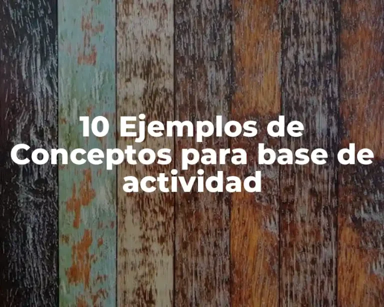 10 Ejemplos de Conceptos para base de actividad