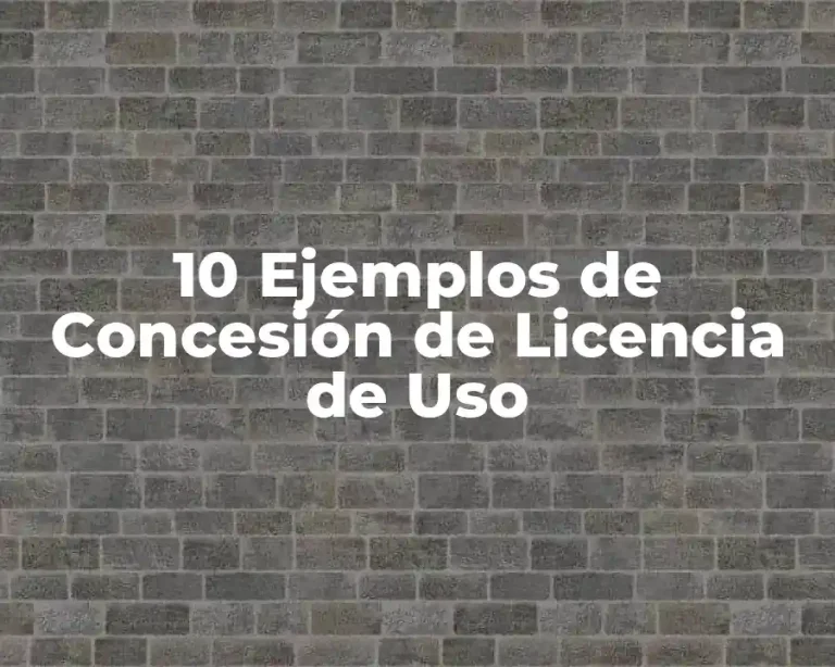 10 Ejemplos de Concesión de Licencia de Uso