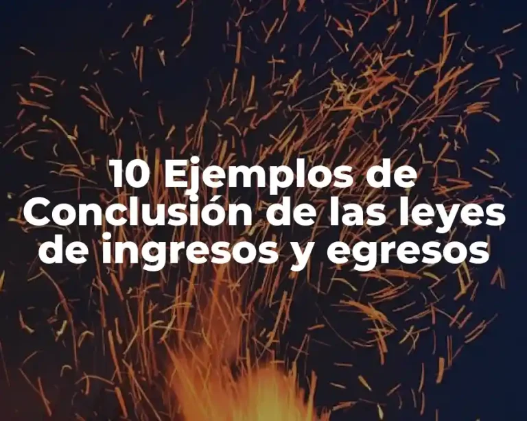 10 Ejemplos de Conclusión de las leyes de ingresos y egresos