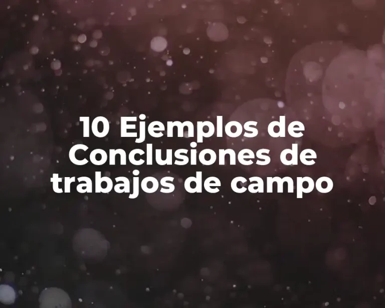 10 Ejemplos de Conclusiones de trabajos de campo