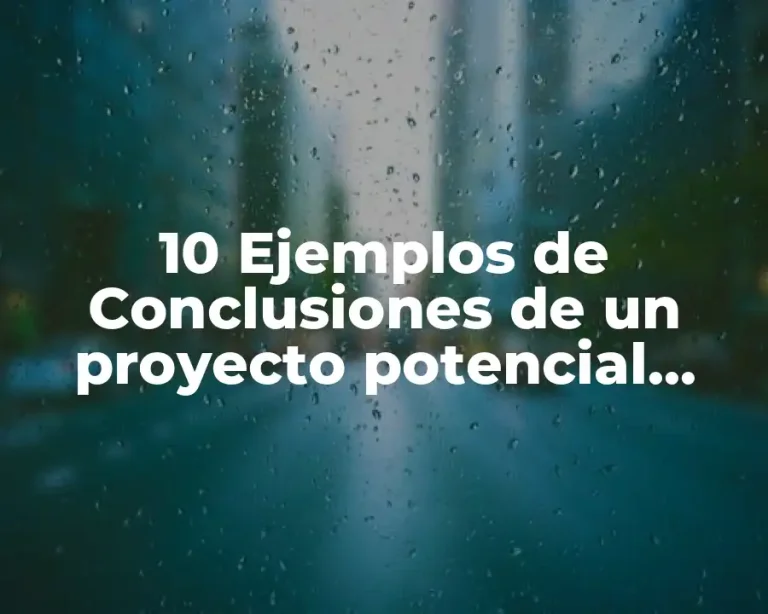10 Ejemplos de Conclusiones de un proyecto potencial hidrico