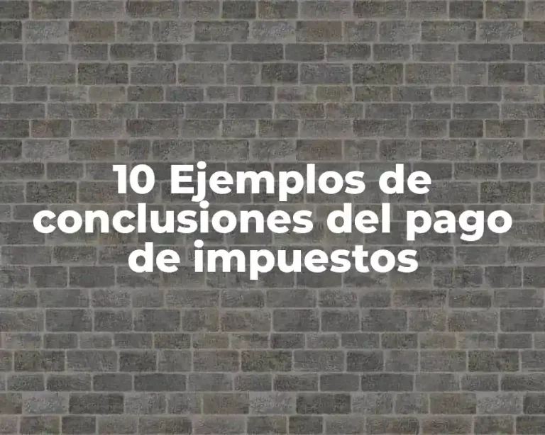 10 Ejemplos de conclusiones del pago de impuestos