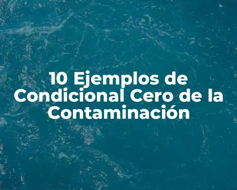 10 Ejemplos de Condicional Cero de la Contaminación