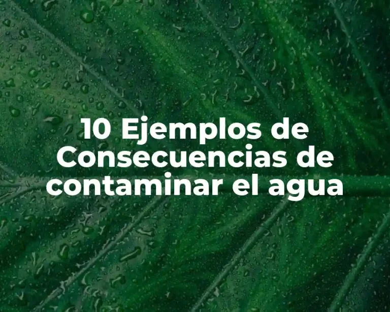 10 Ejemplos de Consecuencias de contaminar el agua