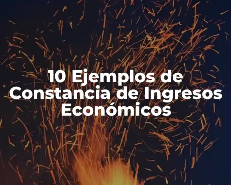 10 Ejemplos de Constancia de Ingresos Económicos