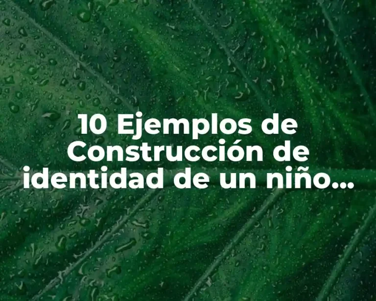 10 Ejemplos de Construcción de identidad de un niño preoperacional