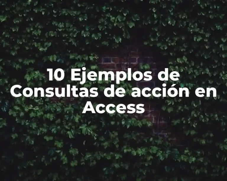 10 Ejemplos de Consultas de acción en Access