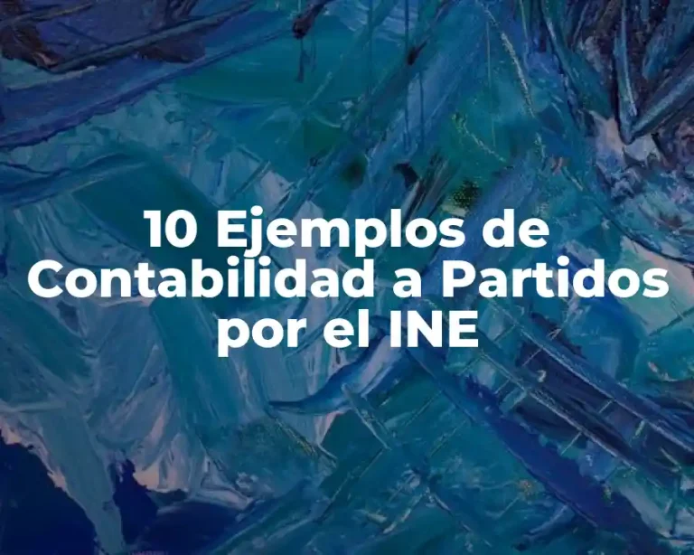10 Ejemplos de Contabilidad a Partidos por el INE