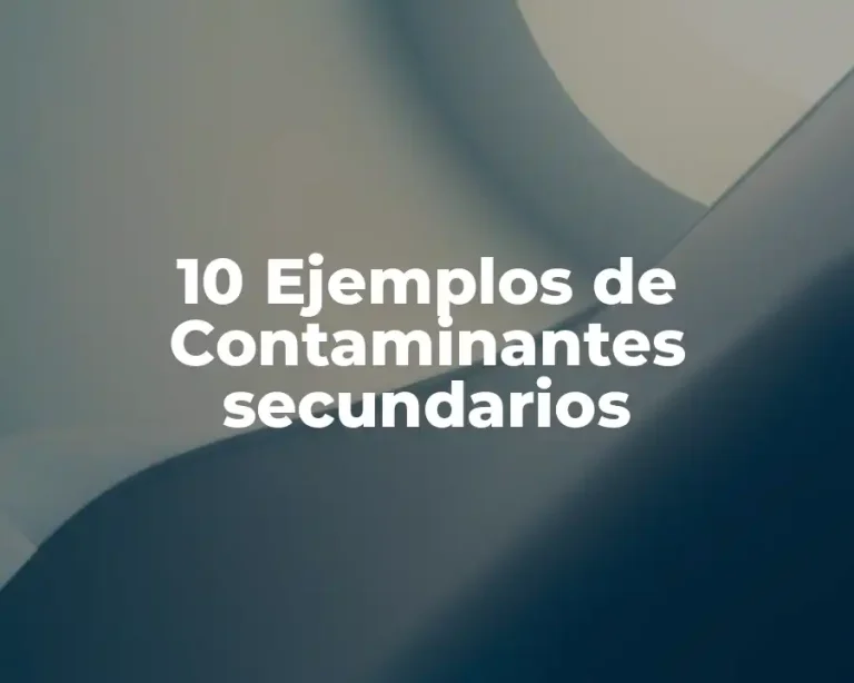 10 Ejemplos de Contaminantes secundarios