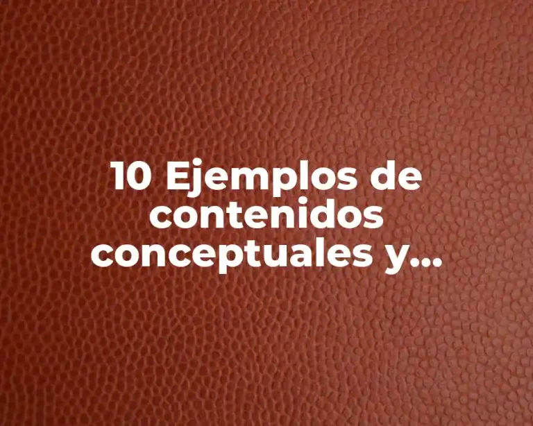 10 Ejemplos de contenidos conceptuales y procedimentales