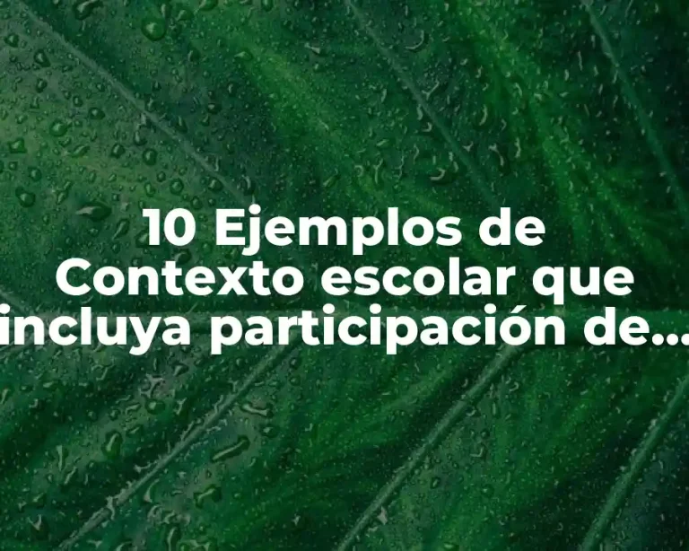 10 Ejemplos de Contexto escolar que incluya participación de la comunidad