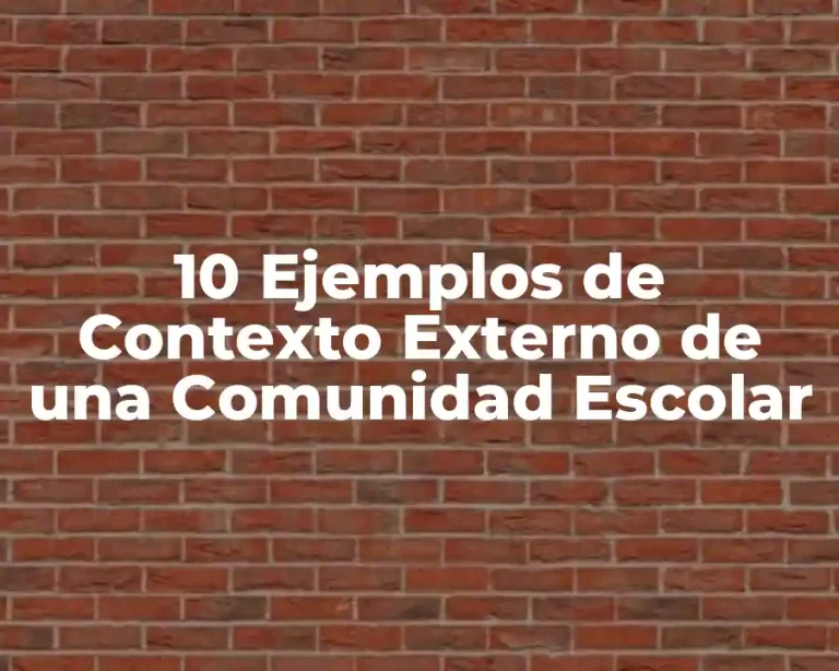 10 Ejemplos de Contexto Externo de una Comunidad Escolar