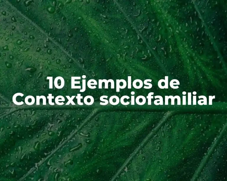 10 Ejemplos de Contexto sociofamiliar