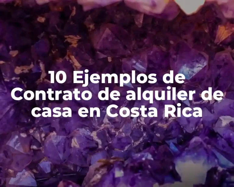 10 Ejemplos de Contrato de alquiler de casa en Costa Rica