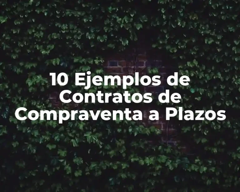 10 Ejemplos de Contratos de Compraventa a Plazos