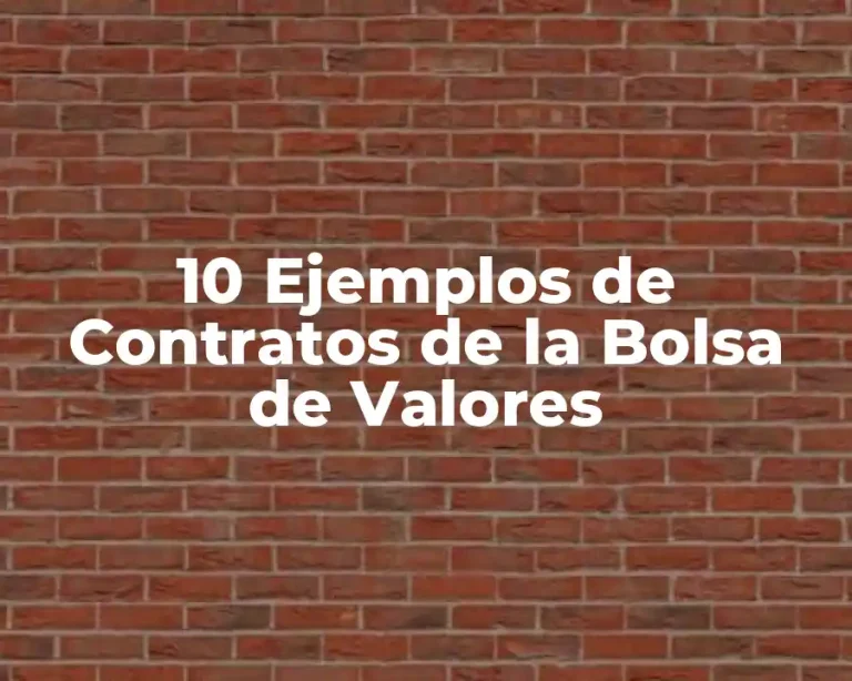 10 Ejemplos de Contratos de la Bolsa de Valores