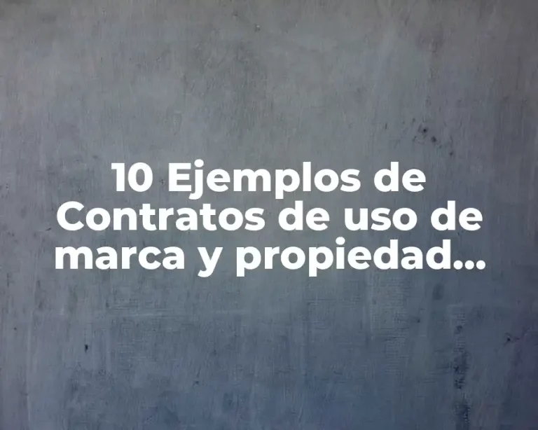 10 Ejemplos de Contratos de uso de marca y propiedad intelectual
