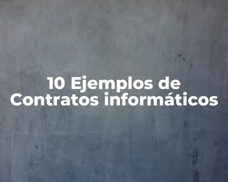 10 Ejemplos de Contratos informáticos