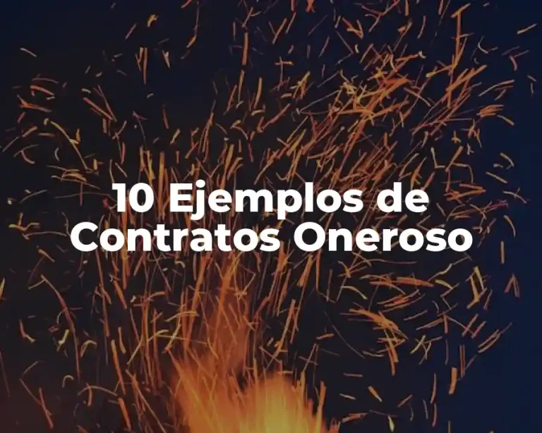 10 Ejemplos de Contratos Oneroso