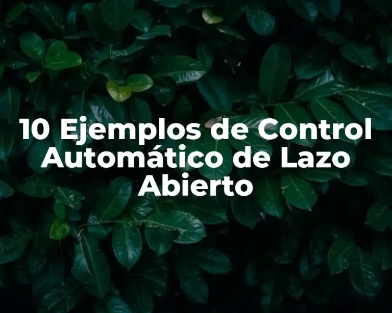10 Ejemplos de Control Automático de Lazo Abierto