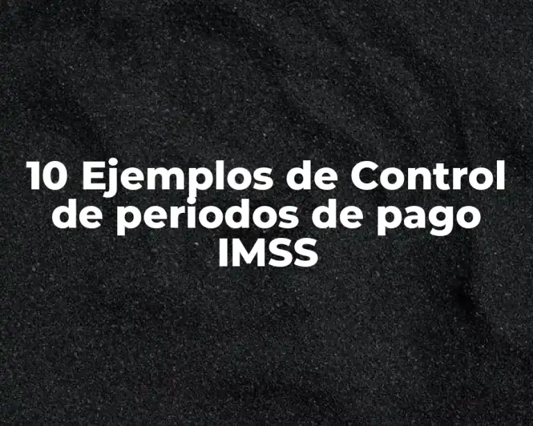 10 Ejemplos de Control de periodos de pago IMSS