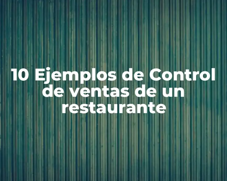 10 Ejemplos de Control de ventas de un restaurante