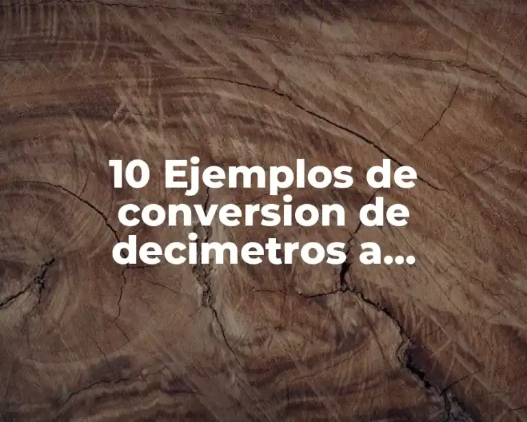 10 Ejemplos de conversion de decimetros a milimetros