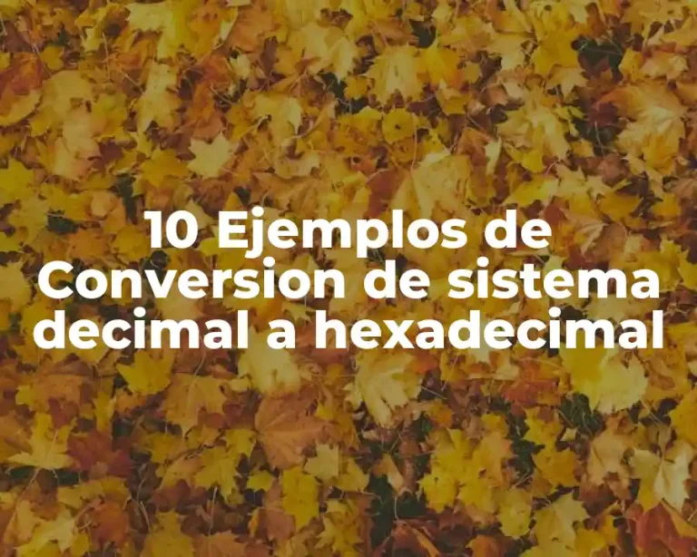 10 Ejemplos de Conversion de sistema decimal a hexadecimal