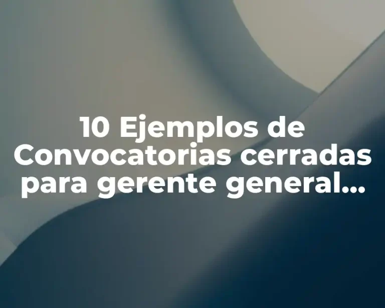 10 Ejemplos de Convocatorias cerradas para gerente general aeronáutica
