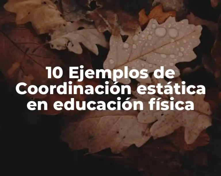 10 Ejemplos de Coordinación estática en educación física