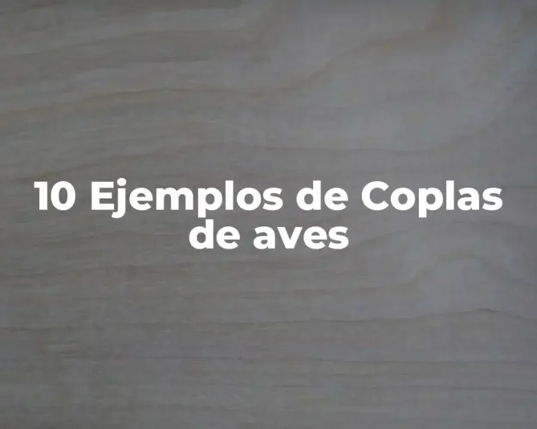 10 Ejemplos de Coplas de aves