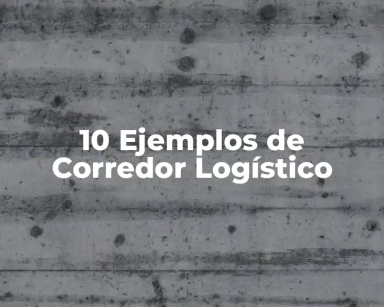10 Ejemplos de Corredor Logístico
